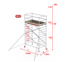 RS-42 Tower 1.35m B x 2.45m L x3.20m Vh = 5.20 wh traditionele opbouw