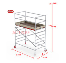 RS-42 Tower 1.35m B x 2.45m L x 2.20m Vh = 4.20 wh traditionele opbouw