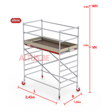 RS-42 Tower 1.35m B x 2.45m L x 2.20m Vh = 4.20 wh traditionele opbouw