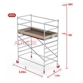 RS-42 Tower 1.35m B x 2.45m L x 2.20m Vh = 4.20 wh traditionele opbouw