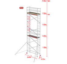 RS-41 Tower 0.75m B x 2.45m L x 7.20m Vh = 9.20 wh traditionele opbouw