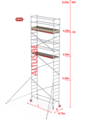RS-41 Tower 0.75m B x 2.45m L x 6.20m Vh = 8.20 wh traditionele opbouw