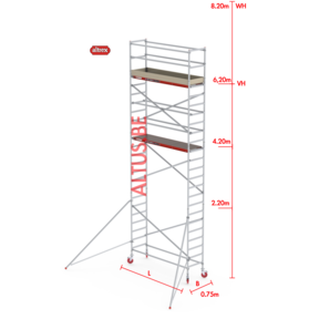 RS-41 Tower 0.75m B x 2.45m L x 6.20m Vh = 8.20 wh traditionele opbouw
