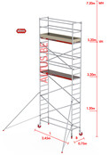 RS-41 Tower 0.75m B x 2.45m L x 5.20m Vh = 7.20 wh traditionele opbouw