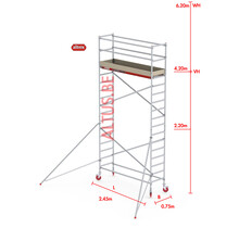 RS-41 Tower 0.75m B x 2.45m L x 4.20m Vh = 6.20 wh traditionele opbouw