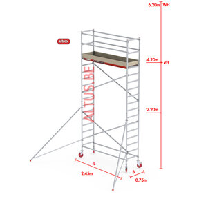 RS-41 Tower 0.75m B x 2.45m L x 4.20m Vh = 6.20 wh traditionele opbouw