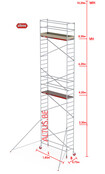 RS-41 Tower 0.75m B x 1.85m L x 8.20m Vh = 10.20 wh traditionele opbouw