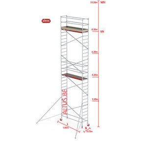 RS-41 Tower 0.75m B x 1.85m L x 8.20m Vh = 10.20 wh traditionele opbouw
