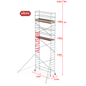 RS-41 Tower 0.75m B x 1.85m L x 6.20m Vh = 8.20 wh traditionele opbouw