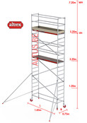 RS-41 Tower 0.75m B x 1.85m L x 5.20m Vh = 7.20 wh traditionele opbouw