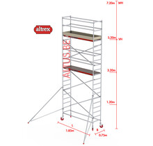 RS-41 Tower 0.75m B x 1.85m L x 5.20m Vh = 7.20 wh traditionele opbouw