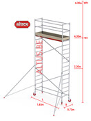 RS-41 Tower 0.75m B x 1.85m L x 4.20m Vh = 6.20 wh traditionele opbouw
