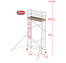 RS-41 Tower 0.75m B x 1.85m L x 4.20m Vh = 6.20 wh traditionele opbouw