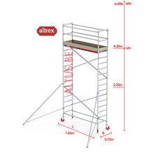 RS-41 Tower 0.75m B x 1.85m L x 4.20m Vh = 6.20 wh traditionele opbouw
