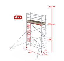 RS-41 Tower 0.75m B x 1.85m L x 3.20m Vh = 5.20 wh traditionele opbouw