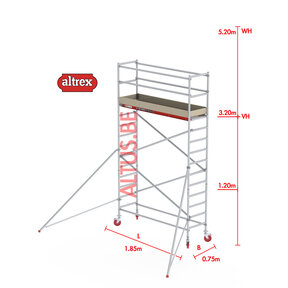 RS-41 Tower 0.75m B x 1.85m L x 3.20m Vh = 5.20 wh traditionele opbouw