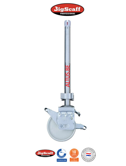RS60  universeel wiel 200mm met alu spindel