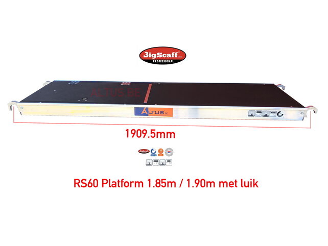 RS60 platform met  luik 1.85m