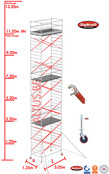 RS62 Prof. alu rolsteiger 1.35m x 3.05m x 11.20m Ph= 14.20m Wh