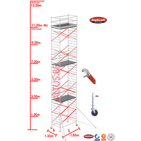 11.20m Stahoogte lengte 1.85m x 1.35m breedte