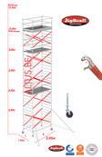RS62 Prof. alu rolsteiger 1.35m x 2.45m x 10.20m Ph= 12.20m Wh