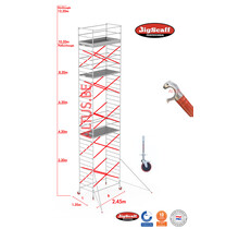 RS62 Prof. alu rolsteiger 1.35m x 2.45m x 10.20m Ph= 12.20m Wh