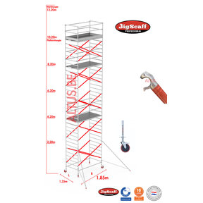 10.20m Stahoogte lengte 1.85m x 1.35m breedte