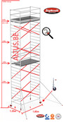 RS62 Prof. alu rolsteiger 1.35m x 1.85m x 8.20m Ph= 10.20m Wh