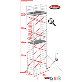 8.20m Stahoogte lengte 1.85m x 1.35m breedte