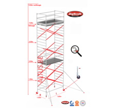 RS62 Prof. alu rolsteiger 1.35m x 1.85m x 7.20m Ph= 9.20m Wh