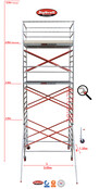 RS62 Prof. alu rolsteiger 1.35m x 3.05m x 6.20m Ph= 8.20m Wh