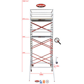 6.20m Stahoogte lengte 3.05m x 1.35m breedte