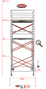 RS62 Prof. alu rolsteiger 1.35m x 2.45m x 6.20m Ph= 8.20m Wh