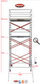 RS62 Prof. alu rolsteiger 1.35m x 1.85m x 6.20m Ph= 8.20m Wh