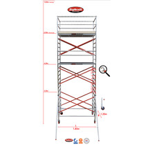 RS62 Prof. alu rolsteiger 1.35m x 1.85m x 6.20m Ph= 8.20m Wh