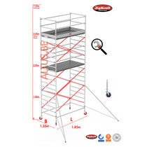 RS62 Prof. alu rolsteiger 1.35m x 1.85m x 5.20m Ph= 7.20m Wh