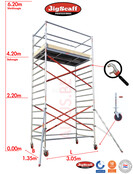 RS62 Prof. alu rolsteiger 1.35m x 3.05m x 4.20m Ph= 6.20m Wh
