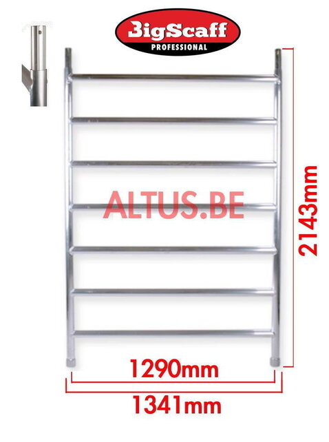 RS62 Prof. alu rolsteiger 1.35m x 1.85m x 4.20m Ph= 6.20m Wh