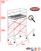 RS62 Prof. alu rolsteiger 1.35m x 1.85m x 3.20m Ph= 5.20m Wh