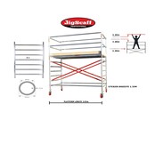 RS62 Prof. alu rolsteiger 1.35m x 3.05m x 2.20m Ph= 4.20m Wh
