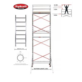 8.20m Stahoogte lengte 2.45m x 0.75m breedte