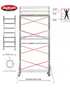 RS61 Prof. alu rolsteiger 0.75m x 3.05m x 7.20m Ph= 9.20m Wh