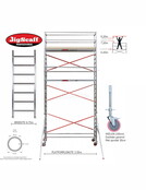 RS61 Prof. alu rolsteiger 0.75m x 3.05m x 5.20m Ph= 7.20m Wh