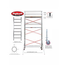 RS61 Prof. alu rolsteiger 0.75m x 3.05m x 5.20m Ph= 7.20m Wh