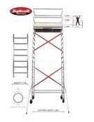 RS61 Prof. alu rolsteiger 0.75m x 1.85m x 4.20m Ph= 6.20m WH