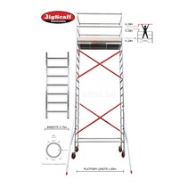 RS61 Prof. alu rolsteiger 0.75m x 1.85m x 4.20m Ph= 6.20m WH