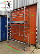 RS TOWER 54 -smal 0,75m x 1,85m x 3,80m werkhoogte