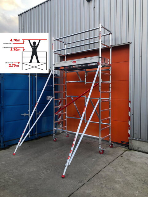 RS TOWER 54 -smal 0,75m x 1,85m x 4,70m werkhoogte