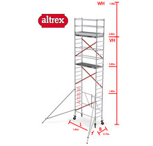 RS TOWER 54 -smal 0,75m x 1,85m x 9,80m werkhoogte
