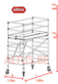 RS TOWER 55 kamersteiger 1.35 x 1.85 x 3.80m WH